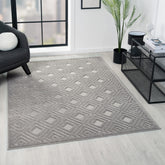 5' x 7' Gray Geometric Area Rug